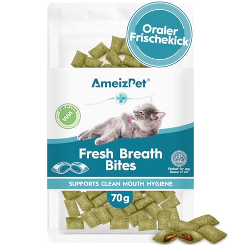 AmeizPet Katzen Leckerlies Frischer Atem für Katze - Atemerfrischer Leckerli für Katzen 70 g (2.46 oz) von AmeizPet