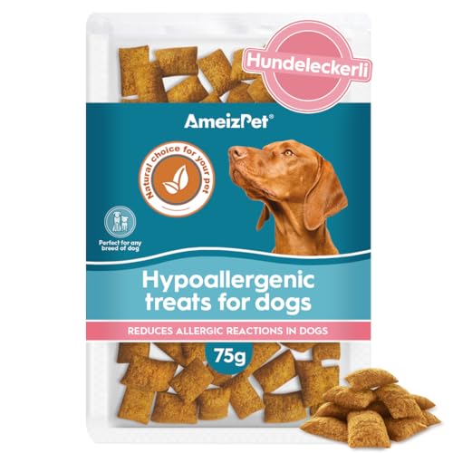 AmeizPet Trockenfutter Leckere hypoallergene Hundekekse, hypoallergene Haustier-Kau-Snacks für Welpen und ältere Hunde mit empfindlichem Magen 75g (2.6 oz) von AmeizPet