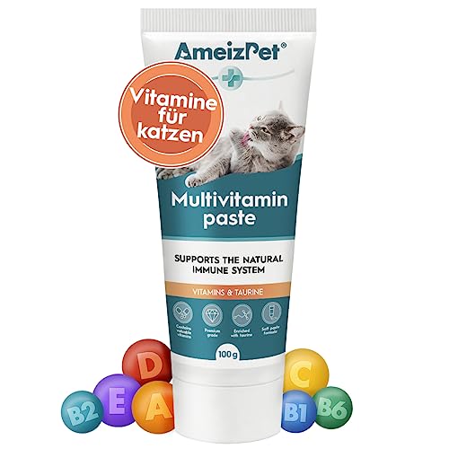 AmeizPet Vitaminpaste Für Katzen, Katzenpasten mit Vitamine - Multivitamin Paste Für Katzen Katzensnack mit Taurin, 100g (3.52 Oz) von AmeizPet