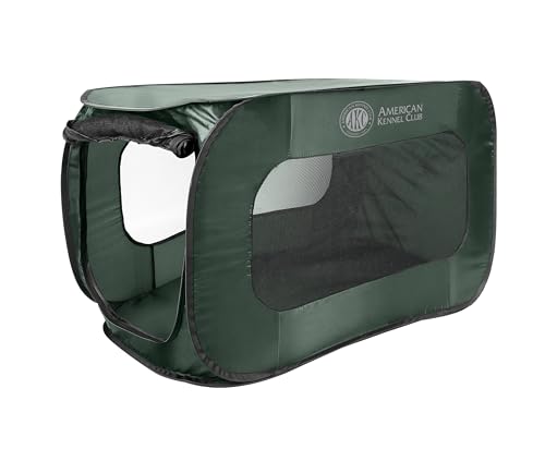 AKC Tragbare Pop-Up-Hundehütte, zusammenklappbare Reise-Haustierbox, Indoor/Outdoor, Haustiergehege, leichte Autositzhütte, 91,4 cm von American Kennel Club