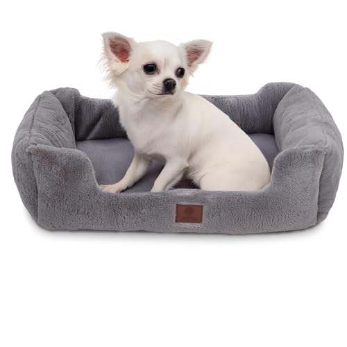 AMERICAN KENNEL CLUB Cuddler Haustierbett mit flachem Eingang, 63,5 cm, Plüsch-Design für mittelgroße und große Hunde, ultraweiches, waschbares Hundebett mit Rutschfester Unterseite, strapazierfähige von American Kennel Club