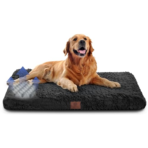 AMERICAN KENNEL CLUB Orthopädische Hundebox-Matte aus Memory-Schaum, Eierkisten-Schaumstoffkissen, waschbarer Bezug, rutschfeste Unterseite, lindert Gelenkschmerzen, atmungsaktiv, langlebig, 42 x 27 von American Kennel Club