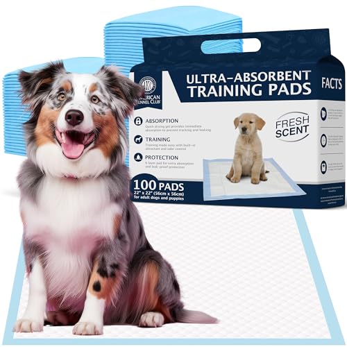 American Kennel Club Scented Puppy Training Pads with Ultra Absorbent Quick Dry Gel - 22x22 Pee Pads for Dogs - Fresh Scented - 100 Pcs von American Kennel Club