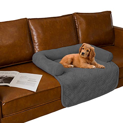 Ameritex Haustier-Hundebett, Korallen-Fleece, Möbelbezug mit Rutschfester Rückseite, geeignet für Bett und Sofa, superweich, Größe M - 30 x 30, Grau von Ameritex