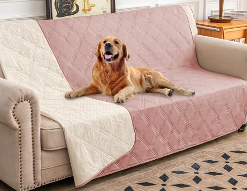 Ameritex Wasserdichter Hundebettbezug Haustierdecke mit rutschfester Rückseite für Möbel, Bett, Couch, Sofa (203 x 203 cm, hellrosa) von Ameritex