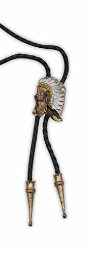 Amesbichler Reitsport Bolo Tie, Indianerkopf Western Cowboy Krawatte Bolotie Westernkrawatte Westernschmuck von Amesbichler Reitsport