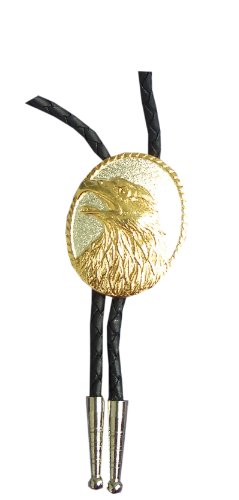 Amesbichler Reitsport Bolo Tie Adlerkopf Western Cowboy Krawatte Bolotie Westernkrawatte Westernschmuck Halsband Lederband von Amesbichler Reitsport