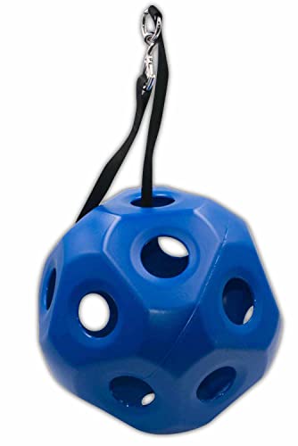 Amesbichler Reitsport Futterball für Pferde Futterspielball Heuball bis zu 3 kg Heu mit 19 Fressöffnungen Pferdespielball von Amesbichler Reitsport