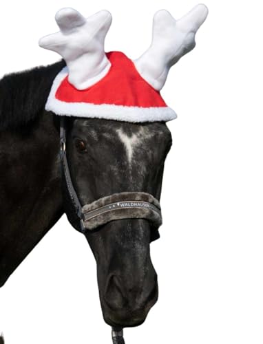 Amesbichler Reitsport Winter Weihnachtsmütze Pferde mit Rentiergeweih Weihnachts Ohrenschutz Geweih HorseGuard von Amesbichler Reitsport