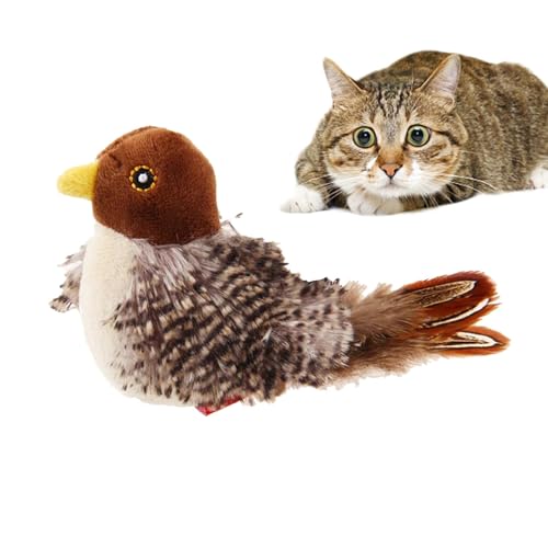 2 Stk Zwitschernder Vogel Katzenspielzeug, Simulierter Zwitschernder Vogel, Fliegender Vogel Spielzeug Für Katzen, Interaktives Katzenspielzeug, Geräusche Und Schlagbewegungen Für Katzenübungen von Amesor