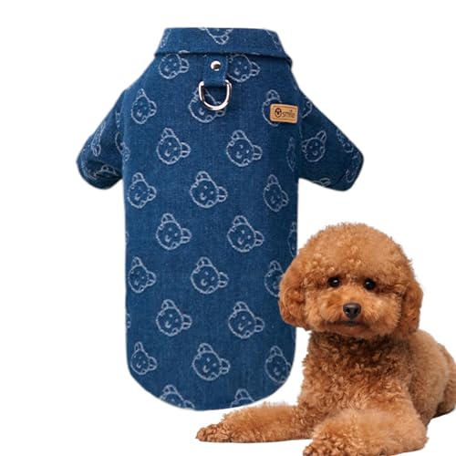 Amesor Hemden für Hunde, Denim-Welpenhemden für kleine Hunde und, Weiche Haustierkleidung, süße Hundekleidung, bequeme Welpenkleidung für Welpen, Haustiere, ganzjährig von Amesor