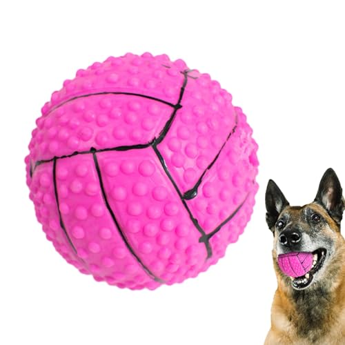 Amesor Hundefutterspenderball, Hundetrainingsballspielzeug,Quietschender Ball zum Zahnen, interaktives Hundespielzeug - Ball-Futterspender, bissfestes Welpenspielzeug für kleine und mittelgroße Hunde, von Amesor