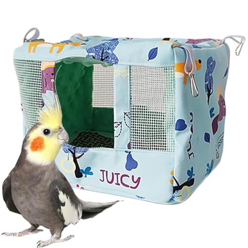 Amesor Papageienhaus, Vogelbett für Käfig,Atmungsaktives Vogelschlafenbett mit kühlem Pad | Tierhütte für Wellenloser, Sittich, Conure, Cockatiel, Mynah, Finken von Amesor