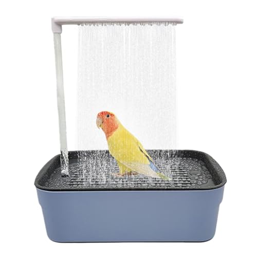 Automatische Vogel Badewanne, Vogel Badehaus Badewanne, Multifunktionaler Vogeldusche Mit Mehreren Wasserhähnen, Wellensittich Badewanne, Papageien Wasserzirkulations Badewannendusche Käfigzubehör von Amesor