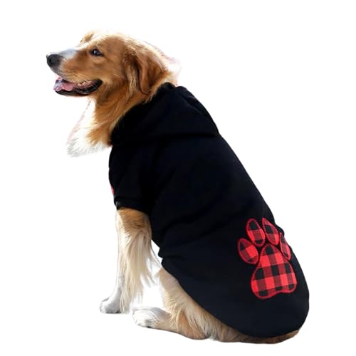 Hunde Hoodie, Hundepullover Grosse Hunde Weich und bequem, Warm leicht Hunde Mantel für alle Hunderassen geeignet, hundebekleidung mit Krallenmuster Leicht zu Tragen (2XL) von Amexo