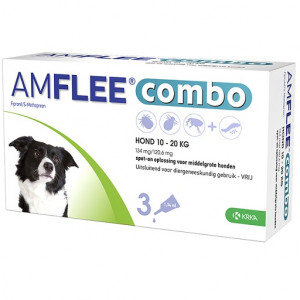 Amflee Combo Spot-On 134 mg Hund M 10 - 20 kg 4 x 3 Pipetten von Amflee