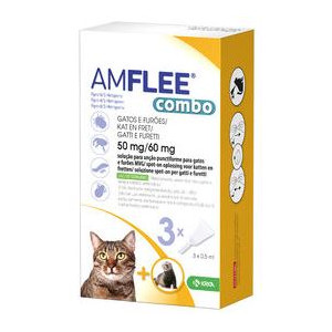 Amflee Combo Spot-On 50 mg Katze 2 x 3 Pipetten von Amflee