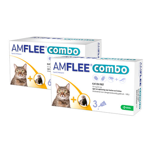 Amflee Combo Spot-on Katze - 50 mg - 2 x 3 Pipetten von Amflee