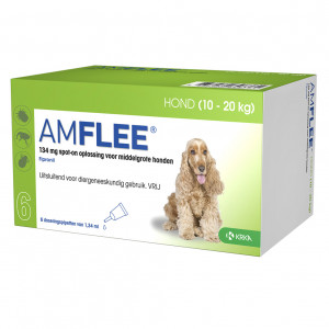 Amflee Spot-On (134 mg) Hund M (10 - 20 kg) 2 x 3 Pipetten von Amflee