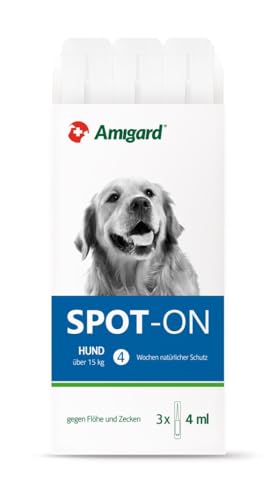 Amigard Spot-On 3er Pack für mittlere Hunde, gegen Zecken und Flöhe, 3X 1 Monat Schutz, pflanzliche Wirkstoffe, ohne Parfüm und Konservierungsmittel, vegan Amigard Spot-On 3er Pack für mittlere Hunde, gegen Zecken und Flöhe, 3X 1 Monat Schutz, pflanzliche Wirkstoffe, ohne Parfüm und Konservierungsmittel, vegan von Amigard