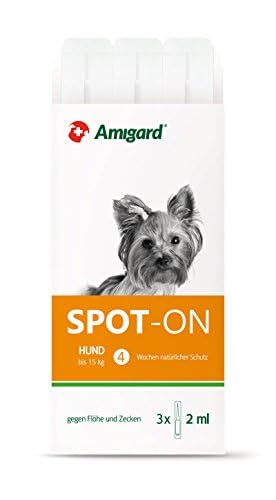 Amigard Spot-On 3er Pack für kleine Hunde, gegen Zecken und Flöhe, 3X 1 Monat Schutz, pflanzliche Wirkstoffe, ohne Parfüm und Konservierungsmittel, vegan von Amigard