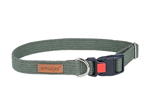 Amiplay Verstellbares Hundehalsband mit Verriegelung COTTON - Robustes Hundehalsband aus Baumwolle Ideal für Große Hunde und Welpen von Amiplay