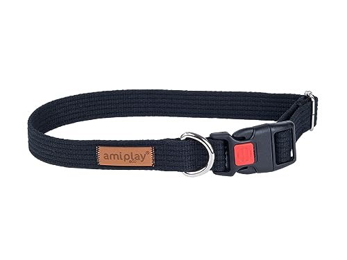 Amiplay Verstellbares Hundehalsband mit Verriegelung COTTON - Robustes Hundehalsband aus Baumwolle Ideal für Große Hunde und Welpen von Amiplay