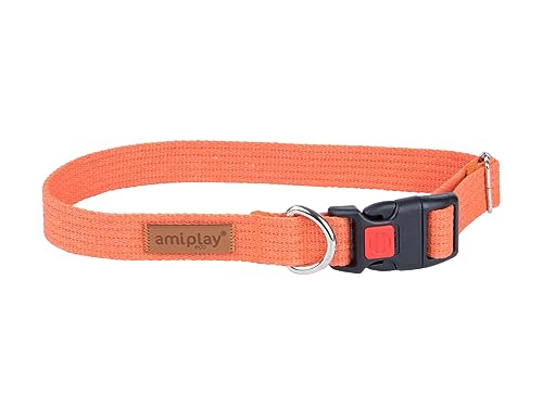 Amiplay Verstellbares Hundehalsband mit Verriegelung COTTON - Robustes Hundehalsband aus Baumwolle Ideal für Große Hunde und Welpen von Amiplay