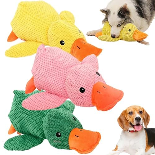 Amiweny Grishay Calm Duck Dog Toy, Dog Emotional Support Duck, Emotional Support Duck for Dogs, Calming Duck Dog Toy, Calming Duck Dog Toy Bright Yellow, Mellow Dog Calming Duck (3PCS) von Amiweny