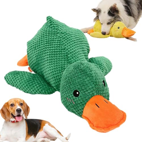 Amiweny Grishay Calm Duck Dog Toy, Dog Emotional Support Duck, Emotional Support Duck for Dogs, Calming Duck Dog Toy, Calming Duck Dog Toy Bright Yellow, Mellow Dog Calming Duck (Green) von Amiweny