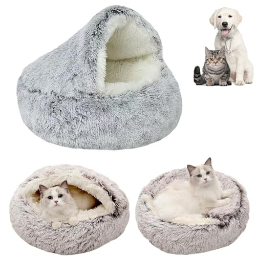 Amiweny Purrsnug™ Calming Cozycave,Pursnug Cat Bed,Pursnug Cat Cave, Cozy Cocoon Pet Bed for Dogs,Olvys Dog Bed,Cozy Nook Pet Bed,Fidofaves Cozy Nook Bed (50CM/19.7IN,Gray) von Amiweny