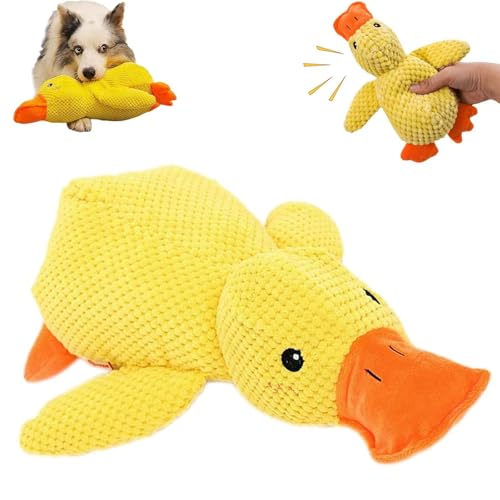 Dog Emotional Support Duck, Emotional Support Duck for Dogs, Calming Duck Dog Toy, Duck Dog Toy, Calming Duck Dog Toy Bright Yellow, Durable The Mellow Dog Calming Duck Dog Squeak Toys (L-45cm) von Amiweny