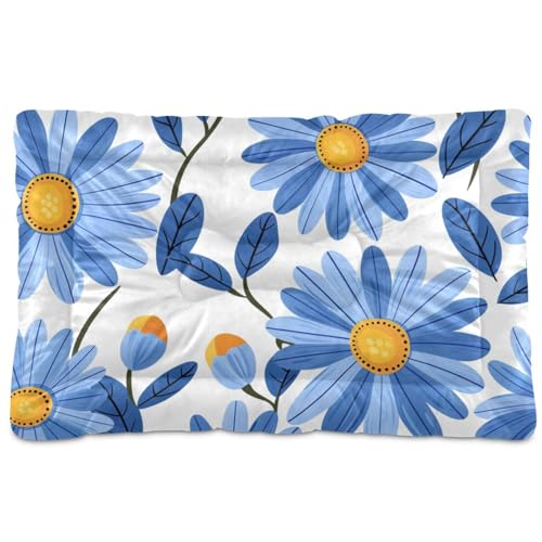 Amooorous Haustierbett-Matte mit niedlichen blauen Gänseblümchen, waschbar, rutschfest, weich, bequem, für mittelgroße und große Hunde, 91,4 x 61 cm Amooorous Haustierbett-Matte mit niedlichen blauen Gänseblümchen, waschbar, rutschfest, weich, bequem, für mittelgroße und große Hunde, 91,4 x 61 cm von Amooorous