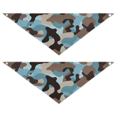 Hundehalstücher, verstellbar, für Jungen und Mädchen, niedliches Haustier-Urlaubsset für Hunde und Katzen, Camouflage-Blau, 2 Stück von Amooorous