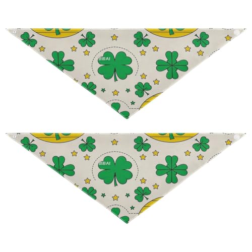 St. Patrick's Day Hundehalstücher mit Kleeblatt-Motiv, einzigartige Form, verstellbare Passform, niedliches Haustier-Urlaubsset für Hunde und Katzen von Amooorous