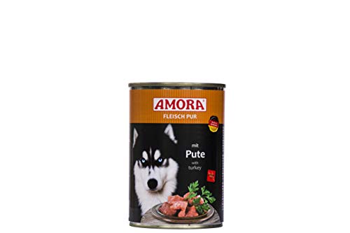 Amora Fleisch Pur Sorte Pute 12 x 400g Hundefutter von Amora