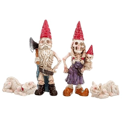 Amosfun 1 Satz -Ornamente Halloween-Skelettzwerg Halloween-Skelett-Zwergstatue Zombie-Zwerg Halloween gartendeko Halloween Dekoration Gartenzwerge im Freien klein Harzzwergfigur von Amosfun