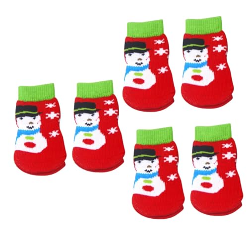 Amosfun 12 STK Sockenschuhe Weihnachtssocken Für Hunde Hundesocken Für Kleine Hunde Hundezehengriffe Cartoon-hundesocken Baumwollsocken Für Haustiere Haustier Socken Hündchen Warmer Gürtel von Amosfun