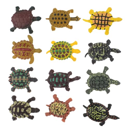 Amosfun 12st Simulierte Schildkröte Kinderspielzeug Kinder Spielzeuge Meerestiere Spielzeug Aquarienschildkrötenmodell Spielzeug Aus Meeresorganismen Schildkröten-Modell Puzzle Plastik von Amosfun