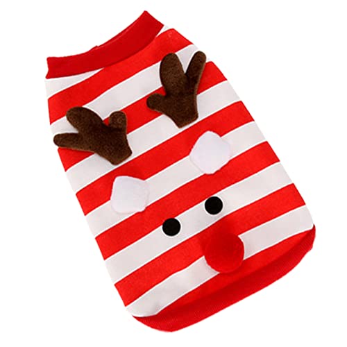 Amosfun 1Stk Weihnachten Schneemann Weste Weihnachtshaustier-Elchkleidung Santa Anzug Weihnachts hundepullover Weihnachts-Hundepullover Cosplay-Outfits Welpengeschenke Hündchen von Amosfun