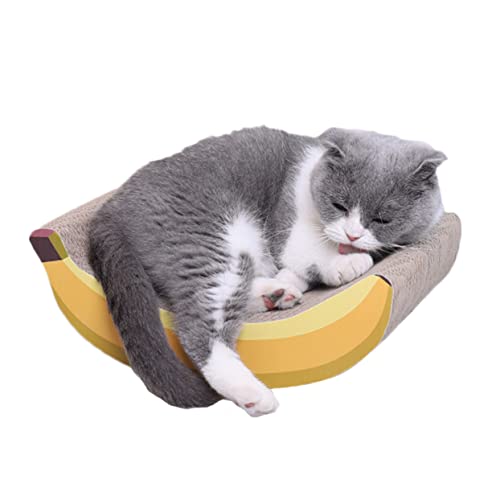 Amosfun 1stk Banana Corrugated Cat Kratzbaum Katzenkratzer Aus Pappe Katze Kratzt Katzenkratzer An Der Wand Teppich Katzenkratzkarton Katzenkratzlounge Katzenkratzbett Katzenkiste Banane von Amosfun