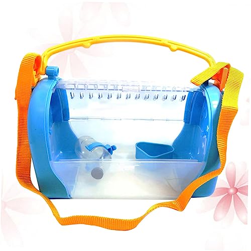 Amosfun 1stk Blauer Rucksack Katzengehege Für Reisezubehör Kaninchen-wasserflasche Gelbes Zubehör Kaninchen Zubehör Chinchillakäfig Haustierkäfig Tragbar Hamsterkäfig Reisen von Amosfun