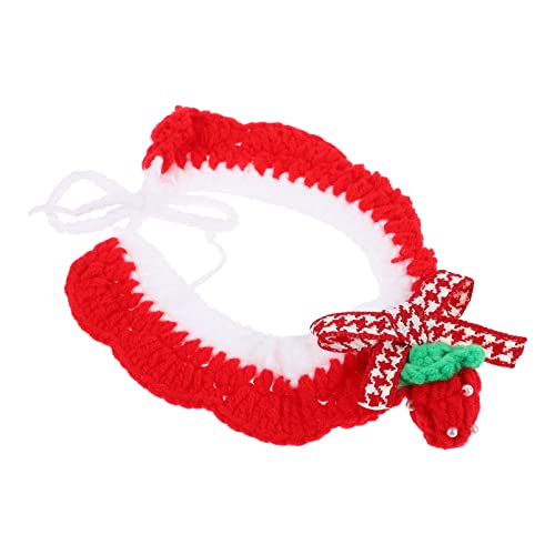 Amosfun 1stk Gestricktes Katzenhalsband Handgefertigtes Katzenhalsband Handgefertigter Strickkragen Hundeweihnachtskostüm Grinsekatze Kostüm Trendy Clothes Pet Garn Dribbeln Haustier von Amosfun