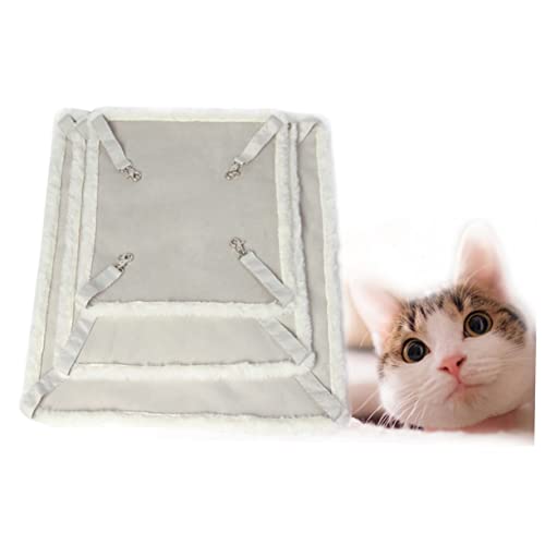 Amosfun 1stk Hamster Hängematte Katze Hängematte Bett Haustier Hängendes Bett Hängemattenbett Katze Plüsch Hängematte Hängende Käfighängematte Welpe Positiv Und Negativ Weiß Warmes Bett von Amosfun