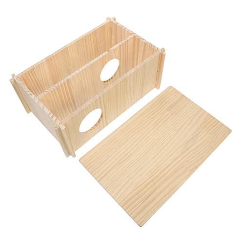 Amosfun 1Stk Hamsterversteck Chinchilla aus Holz Chinchilla-Hütte Holzhamster Spielset aus Holz Spielzeug dekoratives Haustiernest Hamster schlafplatz hölzern Haustierbett Hamsternest von Amosfun