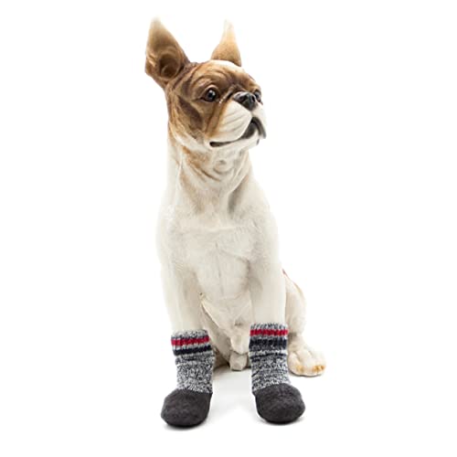 Amosfun 2 Paar Chihuahua rutschfeste Stiefeletten Für Hunde Strumpffüller Für Welpen rutschfeste Hundesocken Hundestiefel Welpensocken Graue Socken Haustier Socken Schuhe Winter Der Hund von Amosfun