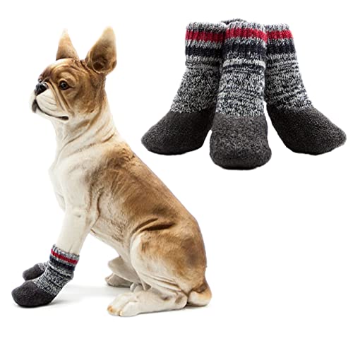 Amosfun 2 Paar Haustier Socken Schuhe Hundesockenschuhe Für Den Winter Haustier Winter Chihuahua Socken Für Katzen Hundesocken Für Kleine Mittelgroße Hunde Welpenschuhe Der Hund von Amosfun