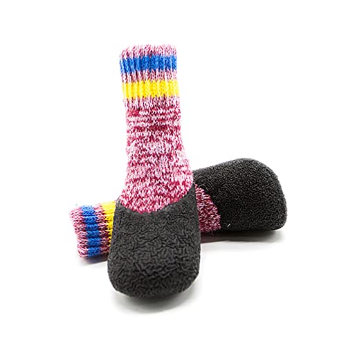 Amosfun 2 Paar Hundegriff Socken Haustier Socken Schuhe Graue Winterhundesocken Hundegriffsocken Klein Weihnachtskostüm Zubehör Haustier rutschfeste Haustier Socken Draussen Schneeschuh von Amosfun