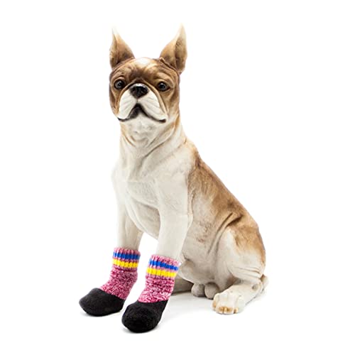 Amosfun 2 Paar Hundepfotenschutz Für Den Winter Socken Für Hunde rutschfest Wanderstiefel Für Hunde Haustier Hund Baumwollsocken Anti-rutsch-socken Für Haustiere Weihnachtssocken Klein von Amosfun