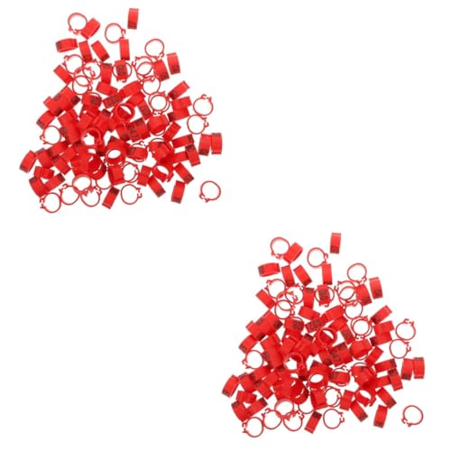 Amosfun 200 STK Taube Fußkettchen Vogel Fußschutz Vogel Fußband Hühner-Tags Für Beinbänder Für Küken Taubenbein Küken Fußringe Truthahnbeine Baby Plastik Hähnchen Identifikationsband von Amosfun